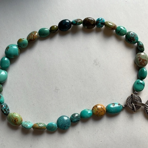 Sincerely Southwest Necklace Turquoise Stone Carolyn Pollack Chunky Sterling - Picture 12 of 12